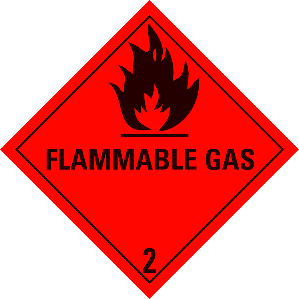 Afbeelding van Aluminium Gevaarsbord IMO 2.1 Flammable Gas