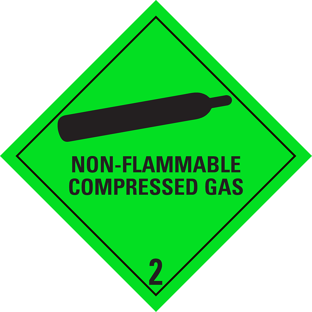 Afbeelding van Aluminium Gevaarsbord IMO 2.2 Non Flammable compressed gas