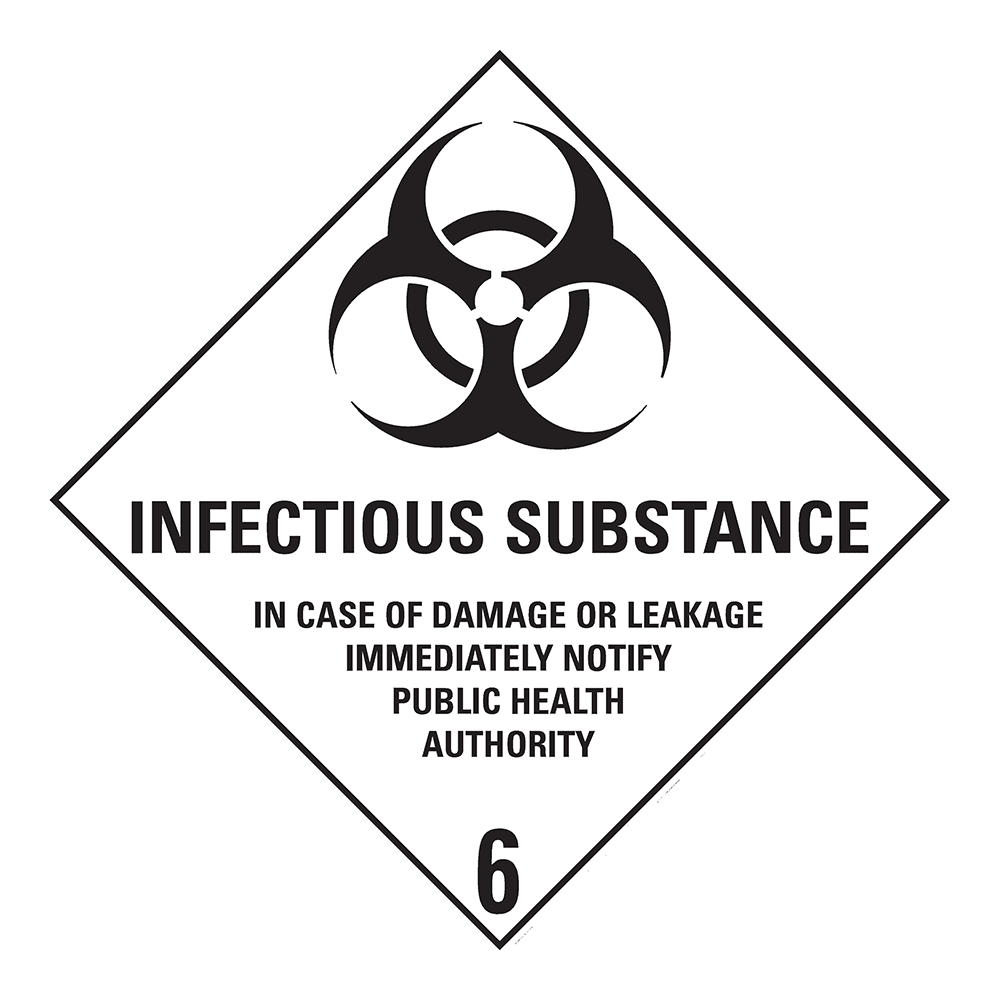 Afbeelding van Aluminium Gevaarsbord IMO 6.2 Infectious Substance