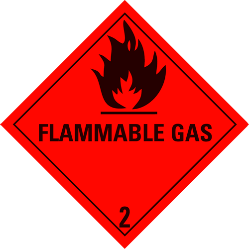 Afbeelding van Aluminium Gevaarsbord IMO 2.1 Flammable Gas