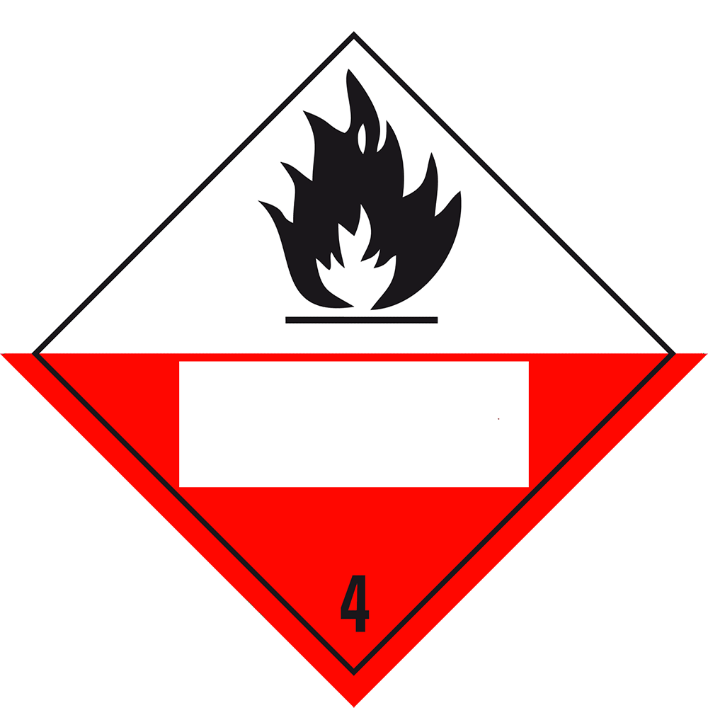 Afbeelding van 4.2 Voor zelfontbranding vatbare stoffen met UN-code ingedrukt