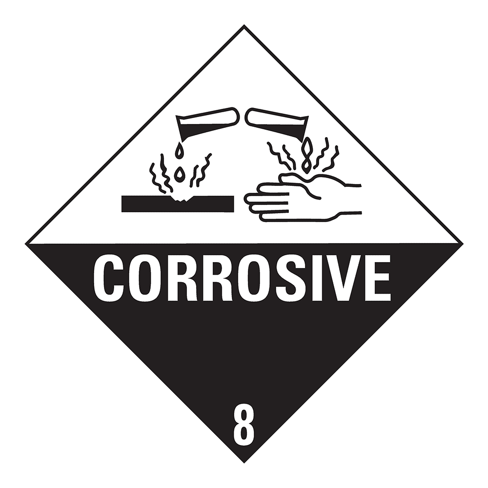Afbeelding van 8.0 Bijtende stoffen met tekst ("Corrosive")