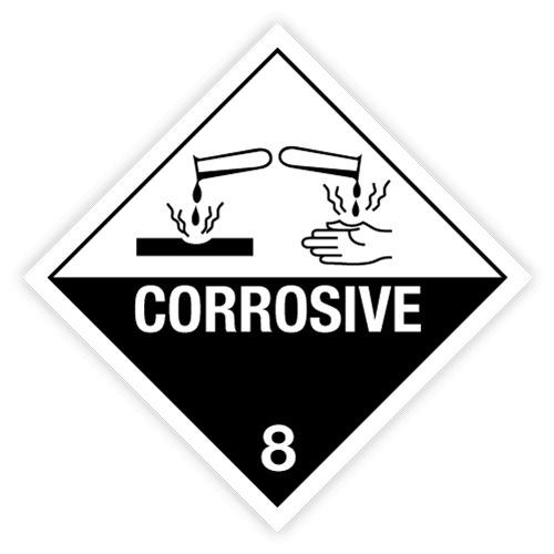Toon details van 8.0 Bijtende stoffen met tekst ("Corrosive")